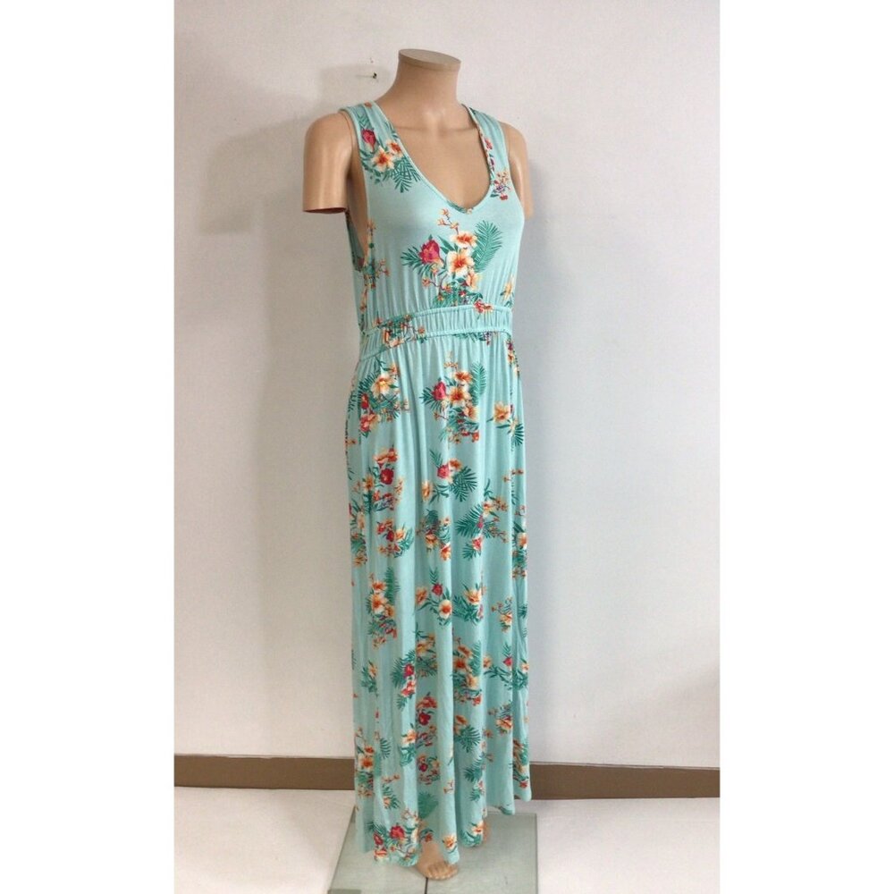 Olive & Oak Floral Maxi Dress Hawaiian Print Womens XL
